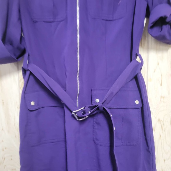 MICHAEL MICHAEL KORS Purple Half Zip Dress M - Picture 2 of 7
